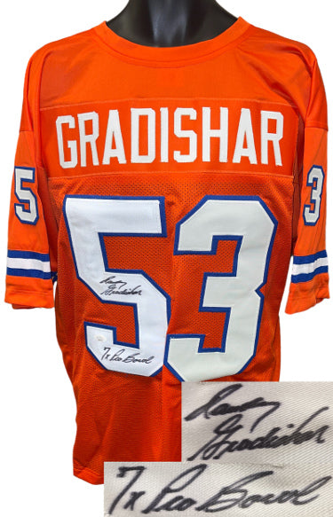 Randy Gradishar Autographed Denver Orange TB Custom Stitched Pro Style Football Jersey 7X Pro Bowl XL- JSA #GG99513-Powers Sports Memorabilia