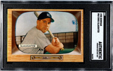 Enos Slaughter 1955 Bowman Baseball Card #60- SGC Slabbed Authentic (Min Size/New York Yankees)-Powers Sports Memorabilia