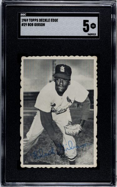 Bob Gibson 1969 Topps Deckle Edge Baseball Card #29- SGC Graded 5 EX (Centered/St. Louis Cardinals)-Powers Sports Memorabilia