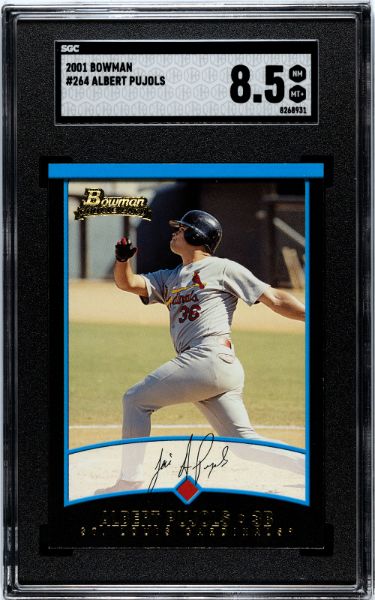 Albert Pujols 2001 Bowman Rookie Baseball Card #264- SGC Graded 8.5 NM-MT+ (St. Louis Cardinals)-Powers Sports Memorabilia