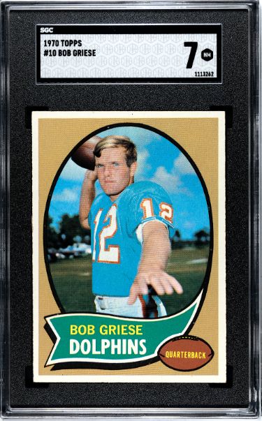 Bob Griese 1970 Topps Card #10- SGC Graded 7 NM (Miami Dolphins)-Powers Sports Memorabilia
