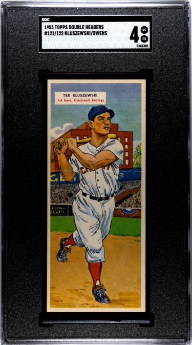 1955 Topps Double Headers Ted Kluszewski/Jim Owens Card #121/122- SGC Graded 4 VG-EX-Powers Sports Memorabilia