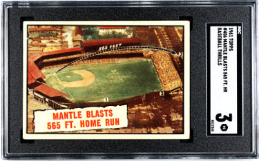 Mickey Mantle 1961 Topps Blasts 565 FT Home Run Card #406- SGC Graded 3 VG (New York Yankees)-Powers Sports Memorabilia