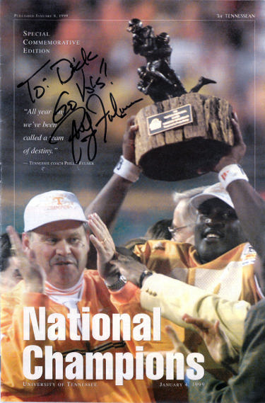 Phillip Fulmer Autographed 1999 The Tennessean Commemorative Edition National Champs UT Vols To Dick?Çô COA-Powers Sports Memorabilia