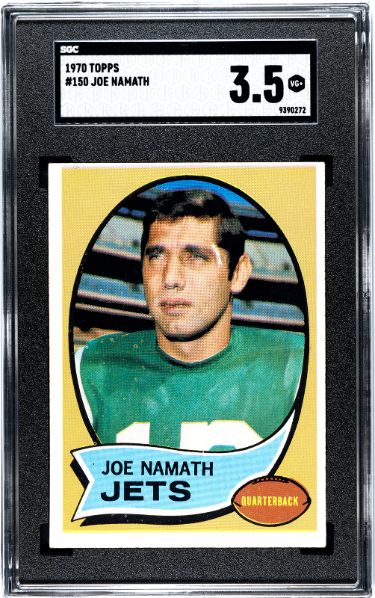 Joe Namath 1970 Topps Card #150- SGC Graded 3.5 VG+ (New York Jets)-Powers Sports Memorabilia