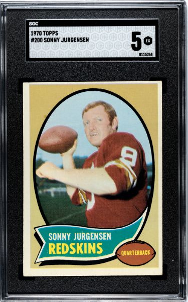 Sonny Jurgensen 1970 Topps Card #200- SGC Graded 5 EX (Washington Commanders)-Powers Sports Memorabilia
