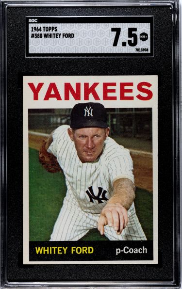 Whitey Ford 1964 Topps Baseball Card #380- SGC Graded 7.5 NM+ (New York Yankees)-Powers Sports Memorabilia