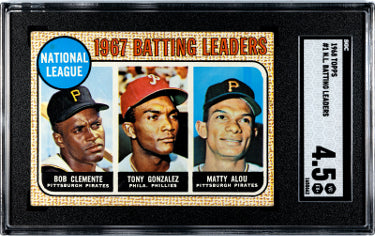 Bob/Roberto Clemente 1968 Topps NL Batting Leaders Card #1- SGC Graded 4.5 VG-EX+ (Tony Gonzalez/Matty Alou)-Powers Sports Memorabilia