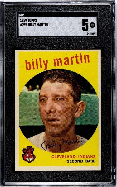 Billy Martin 1959 Topps Baseball Card #295- SGC Graded 5 EX (Cleveland Guardians)-Powers Sports Memorabilia