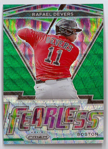 Rafael Devers 2021 Panini Prizm Fearless Green Wave Card #FR-4 (Boston Red Sox)-Powers Sports Memorabilia