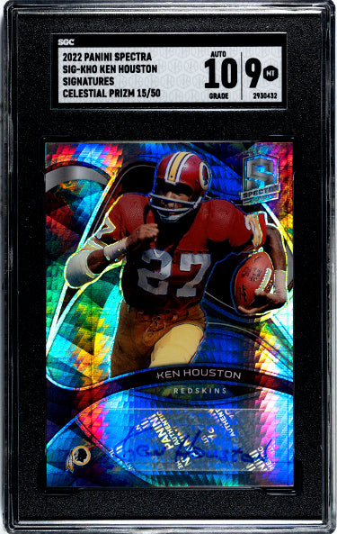 Ken Houston Autographed 2022 Panini Spectra Celestial Prizm Card #SIG-KHO- /50- SGC Graded 9 MT/10 Autograph (Washington Commanders)-Powers Sports Memorabilia