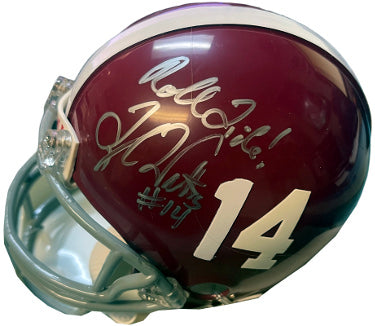 Tyler Watts Autographed Alabama Crimson Tide Riddell NCAA #14 Mini Helmet Roll Tide !- COA (QB 1999-2002)-Powers Sports Memorabilia