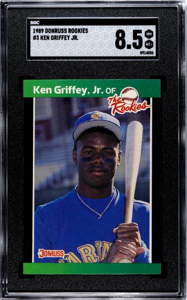 Ken Griffey, Jr. 1989 Donruss The Rookies Card (RC) #3- SGC Graded 8.5 NM-MT+ (Seattle Mariners)-Powers Sports Memorabilia