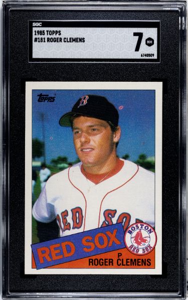 Roger Clemens 1985 Topps Baseball Rookie Card (RC) #181- SGC Graded 7 NM (Boston Red Sox)-Powers Sports Memorabilia