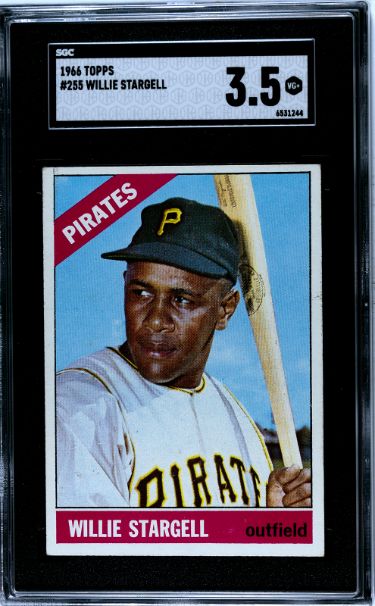 Willie Stargell 1966 Topps Baseball Card #255- SGC Graded 3.5 VG+ (Pittsburgh Pirates)-Powers Sports Memorabilia