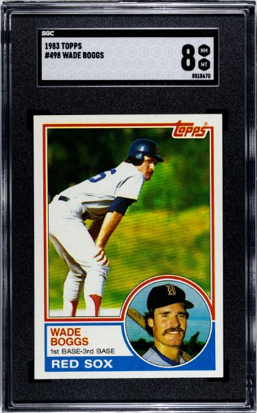 Wade Boggs 1983 Topps Baseball Rookie Card (RC) #498- SGC Graded 8 NM-MT (Boston Red Sox)-Powers Sports Memorabilia
