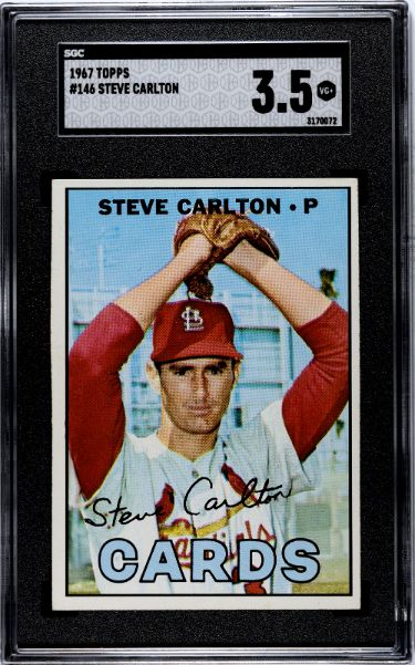 Steve Carlton 1967 Topps Baseball Card #146- SGC Graded 3.5 VG+ (St. Louis Cardinals)-Powers Sports Memorabilia