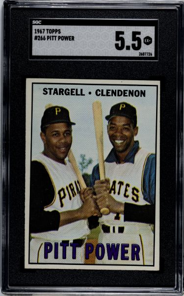 Willie Stargell/Donn Clendenon 1967 Topps Pitt Power Baseball Card #266- SGC Graded 5.5 EX+ (Pittsburgh Pirates)-Powers Sports Memorabilia