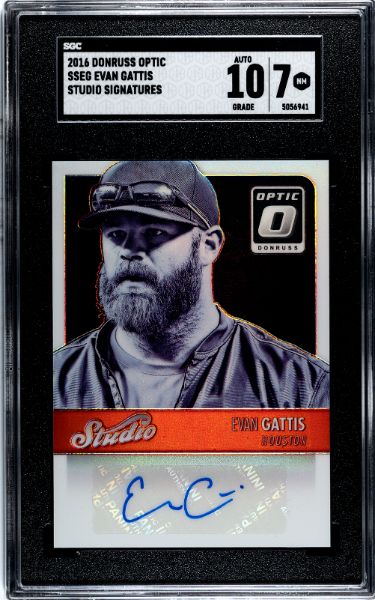 Evan Gattis Autographed 2016 Donruss Optic Studio Signatures Card #SSEG- SGC Graded 7 NM/10 Autograph (Houston Astros)-Powers Sports Memorabilia