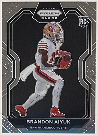 Brandon Aiyuk 2020 Panini Chronicles Black Silver Prizm Rookie Card (RC) #PB-14 (San Francisco 49ers)-Powers Sports Memorabilia