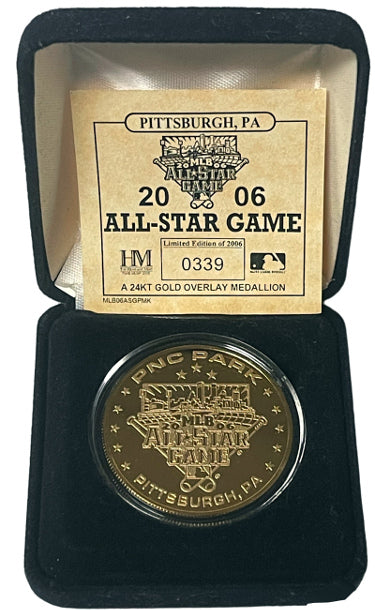 2006 MLB All-Star Game Highland Mint 24KT Gold Overlay Medallion Coin (NEW) PNC Park/Pittsburgh, PA-Powers Sports Memorabilia