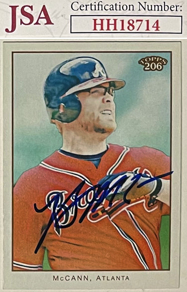 Brian McCann Autographed 2009 Topps 206 Baseball On Card Auto #156- JSA #HH18714 (Atlanta Braves)-Powers Sports Memorabilia