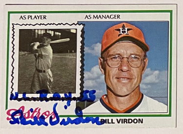 Bill Virdon Autographed 1978 Topps On Card Auto w/ NL ROY 55 #279- COA (Houston Astros)-Powers Sports Memorabilia