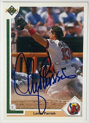 Lance Parrish Autographed 1991 Upper Deck On Card Auto #552- COA (Los Angeles Angels)-Powers Sports Memorabilia