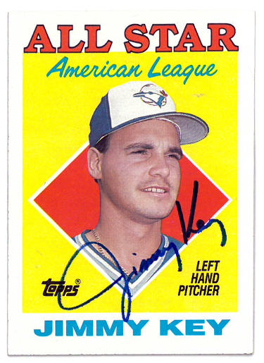 Jimmy Key Autographed 1988 Topps On Card Auto #395- COA (Toronto Blue Jays)-Powers Sports Memorabilia