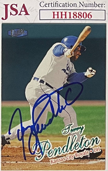 Terry Pendleton Autographed 1998 Fleer Ultra Baseball On Card Auto #326- JSA #HH18806 (Kansas City Chiefs)-Powers Sports Memorabilia