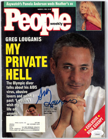 Greg Louganis Autographed People Weekly Full Magazine 3/6/1995- JSA #EE63453 (Olympic Gold Medalist)-Powers Sports Memorabilia