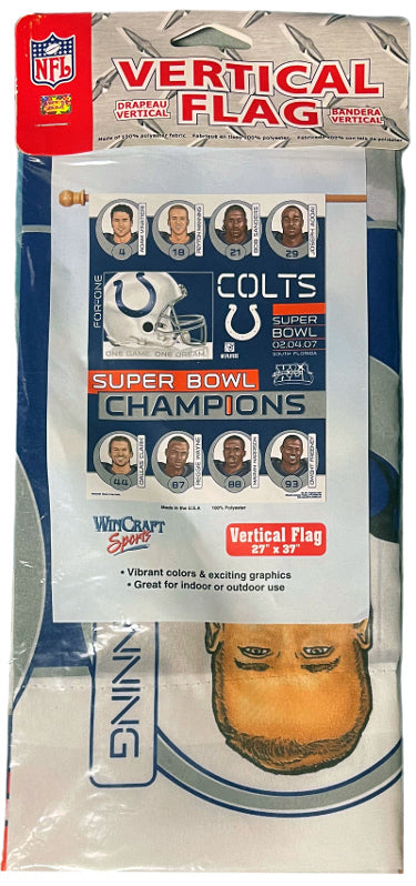 Indianapolis Colts Super Bowl XLI Champions Player Banner/Flag 27x37- 2007 Wincraft Sports-Powers Sports Memorabilia