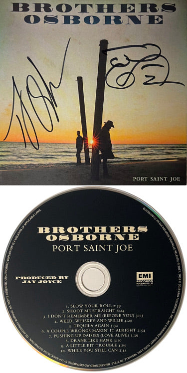Brothers Osborne Autographed 2018 Port Saint Joe Booklet Cover w/ CD/Case- 2 sig- COA-Powers Sports Memorabilia