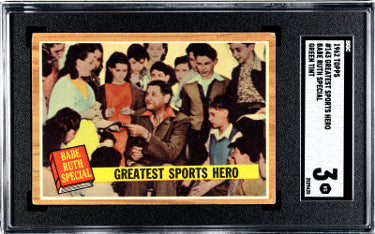 Babe Ruth 1962 Topps Greatest Sports Hero Green Tint Special Card #143- SGC Graded 3 VG (New York Yankees/HOF)-Powers Sports Memorabilia
