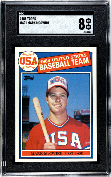 Mark McGwire 1985 Topps Rookie Card (RC) #401- SGC Graded 8 NM-MT (St. Louis Cardinals/Team USA)-Powers Sports Memorabilia