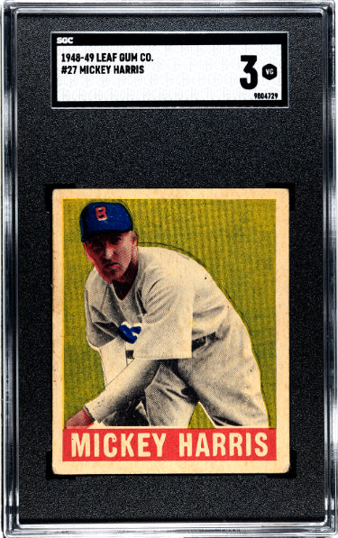 Mickey Harris 1948-49 Leaf Gum Co Baseball Card #27- SGC Graded 3 VG (Boston Red Sox)-Powers Sports Memorabilia