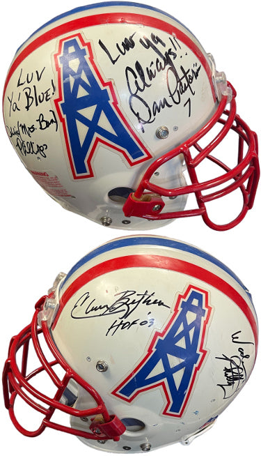 1980?ÇÖs Houston Oilers Game Used Autographed Riddell AF-2 Proline Helmet?Çô4 Sigs?ÇôPSA- Dan Pastorini/Elvin Bethea/Wade & Debbie Phillips-Powers Sports Memorabilia