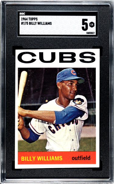 Billy Williams 1964 Topps Baseball Card #175- SGC Graded 5 EX (Chicago Cubs/HOF)-Powers Sports Memorabilia