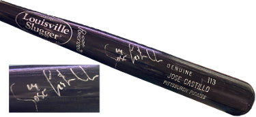Jose Castillo Autographed Louisville Slugger 125 Game Used Model I 13 34?ǥ Bat Pittsburgh Pirates- COA-Powers Sports Memorabilia