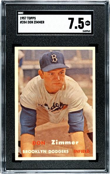 Don Zimmer 1957 Topps Baseball Card #284- SGC Graded 7.5 NM+ (Brooklyn Dodgers)-Powers Sports Memorabilia