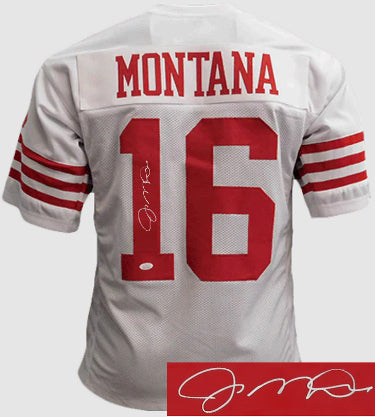 Joe Montana Autographed San Francisco White TB Custom Stitched Pro Style Football Jersey XL- JSA-Powers Sports Memorabilia