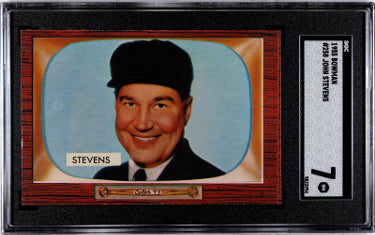 John Stevens 1955 Bowman Baseball Rookie Card (RC) #258- SGC Graded 7 NM (Umpire)-Powers Sports Memorabilia