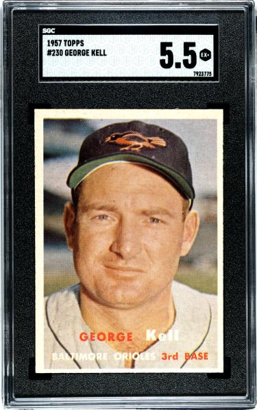 George Kell 1957 Topps Baseball Card #230- SGC Graded 5.5 EX+ (Baltimore Orioles/HOF)-Powers Sports Memorabilia