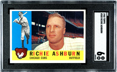 Richie Ashburn 1960 Topps Baseball Card #305- SGC Graded 6 EX-NM (Chicago Cubs/HOF)-Powers Sports Memorabilia