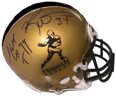 Earl Campbell & Ricky Williams dual Autographed Heisman Authentic Mini Helmet HT 77- JSA/Mounted Hologram-Powers Sports Memorabilia