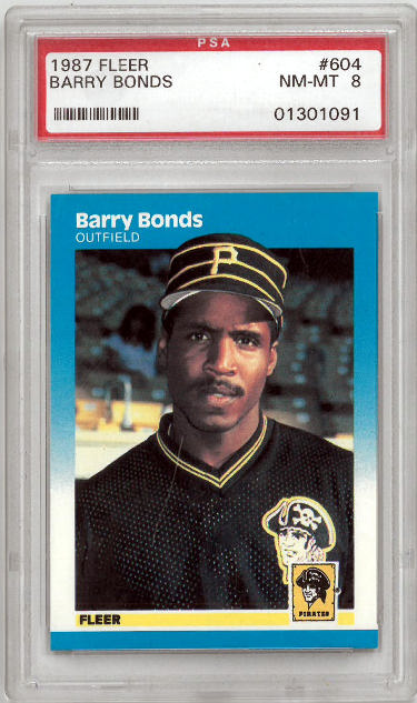 Barry Bonds 1987 Fleer Rookie Card (RC) #604- PSA Graded 8 NM-MT (Pittsburgh Pirates)-Powers Sports Memorabilia