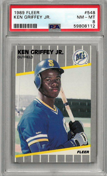Ken Griffey, Jr. 1989 Fleer Rookie Card (RC) #548- PSA Graded 8 NM-MT (Seattle Mariners/HOF)-Powers Sports Memorabilia