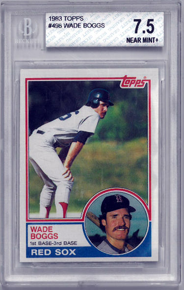 Wade Boggs 1983 Topps Rookie Card (RC) #498- Beckett/BGS Graded 7.5 NM+ (w/ Subgrades/Boston Red Sox)-Powers Sports Memorabilia