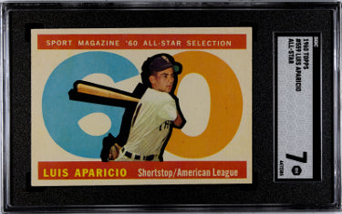 Luis Aparicio 1960 Topps All-Star Baseball Card #559- SGC Graded 7 NM (Chicago White Sox/HOF)-Powers Sports Memorabilia