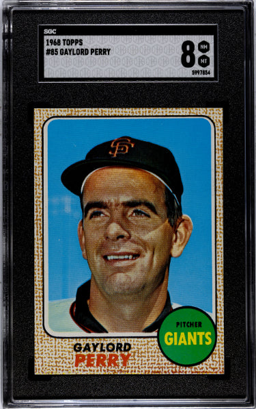 Gaylord Perry 1968 Topps Baseball Card #85- SGC Graded 8 NM-MT (San Francisco Giants/HOF)-Powers Sports Memorabilia